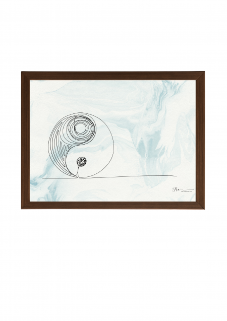 Yin-Yang Minimal Line Art Poster- Yin-Yang Minimal Line Art