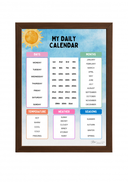 My Daily Calendar Poster- My Daily Calendar
