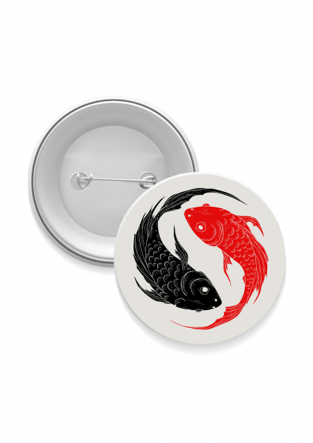 Koi Fish Yin Yang Badge: Koi Fish Yin Yang